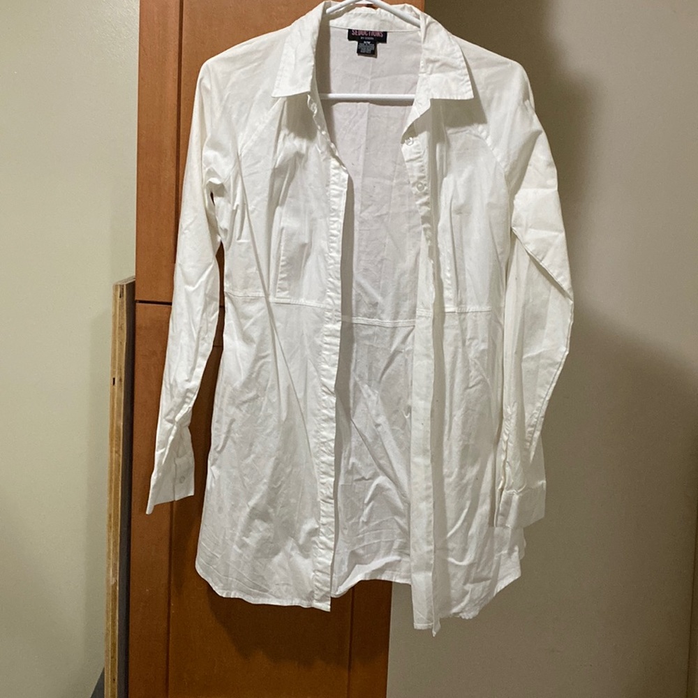 11.  White tunic shirt dress